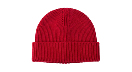 Red Knitted Beanie Hat Isolated png