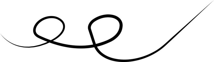 Swirl ornament flourish decoration divider icon in black flat and line style, vintage calligraphy curl scroll embellishment bundle, elegant border corner design isolated transparent background