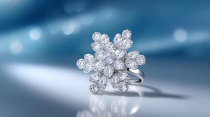 Sparkling snowflake brooch jewelry photography studio setting artistic glow and design joyful winter vibes