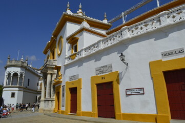 Fachada da Praça de Touros em Sevilha na Espanha