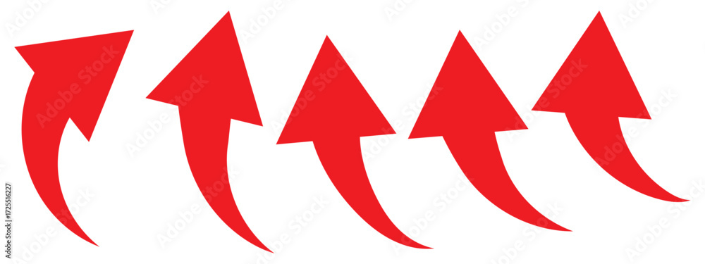 Poster curved arrow icons. curved arrows set. arrow symbol collection. curve long arrow. vector design.