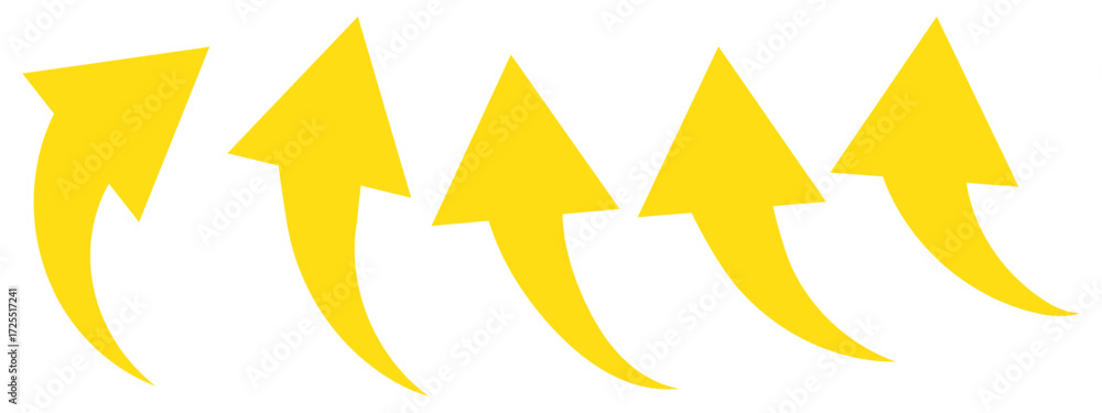 Poster curved arrow icons. curved arrows set. arrow symbol collection. curve long arrow. vector design.