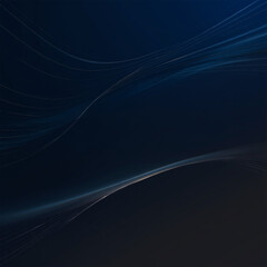 Photo of abstract dark blue background with flowing light blue lines creating a sense of movement and depth