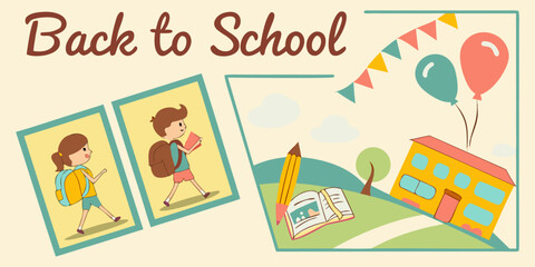 This image appears to be a back-to-school themed collage, likely used as a decorative or promotional graphic. It features