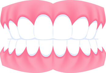 Full mouth teeth - Normal illustration transparent design. Dental care concept.