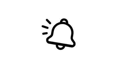 Cartoon yellow bell icon, rounded corner vector graphics, the luminous line on the left side of the top indicates that it is about to ring, simple white background