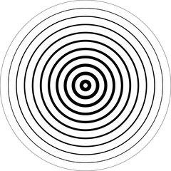 Circle with halftone line elements, sound wave