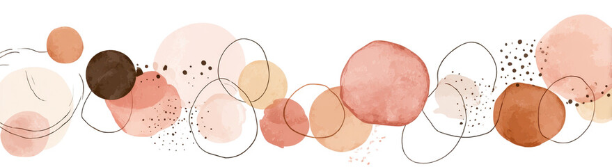 A Harmonious Blend of Soft Pastel Circles and Organic Shapes Creating an Elegant Abstract Composition on transparent background