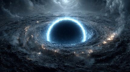 Glowing Black Hole in Deep Outer Space