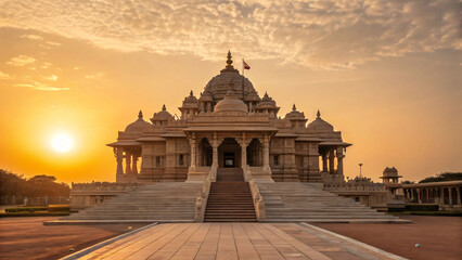 Obraz premium Beautiful Indian Temple at Sunrise – Spiritual Architecture & Heritage Photography