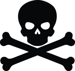 crossbones vector, poison symbol illustration 
