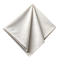 Folded white napkin isolated on transparent background for table setting