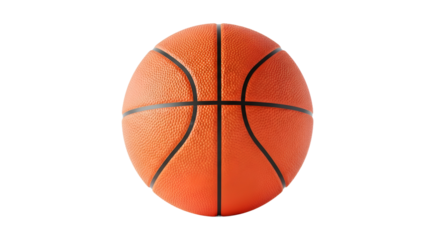 Isolated Basketball Plain Object on Clean White Background, No Shadow, Ultra High Resolution Transparent Sports Image
