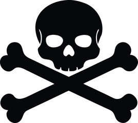 skull crossbones silhouette, pirate vector art