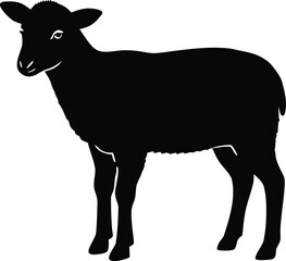 sheep standing silhouette, livestock vector art