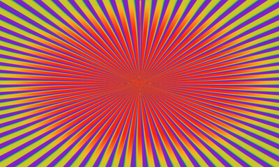 Abstract red and yellow burst design with a psychedelic and retro feel
