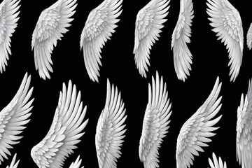 Realistic angel wings White wing isolated