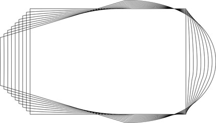 Rectangle frame emblem dynamic line blending. Technology creative