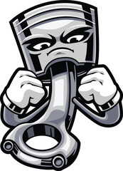 Cartoon Angry Piston Mascot Vector Design