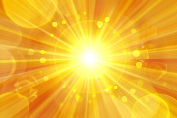 Obraz premium Photo of a bright and radiant sunburst emanates with warm yellow and orange hues, creating a dazzling display of light and energy
