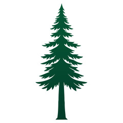 Lone Pine Tree Silhouette Vector