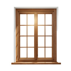 Obraz premium Wooden window with a classic design isolated on transparent background