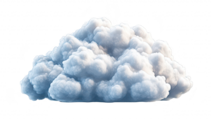 A fluffy. white cloud formation gently floating against a bright white background. creating a serene atmosphere. ideal for use in weather-related themes or digital art