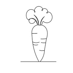 Carrot  icon   continuous one line drawing of outline vector illustration