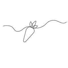 Carrot  icon   continuous one line drawing of outline vector illustration