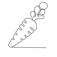 Carrot  icon   continuous one line drawing of outline vector illustration