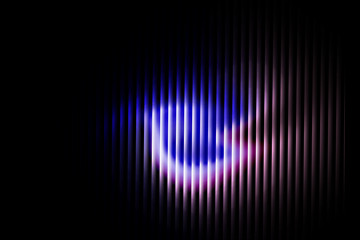 Gradient with a glass effect abstract vertical lines with a glowing orb of blue and pink light motion