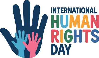 Diverse hands united for human rights, celebrating equality and justice