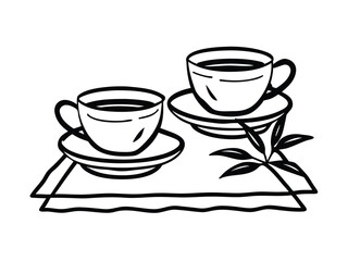 Craft a Serene Depiction of Two Teacups Toasting