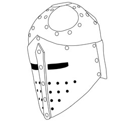 Medieval Sallet Helmet Vector Sketch