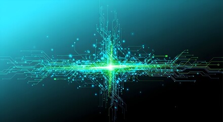 Dynamic glowing digital network background, perfect for modern tech concepts or innovative business solutions with vibrant energy and futuristic appeal