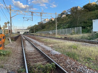 北海道にある朝里駅の線路の風景3