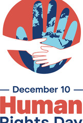 Fototapeta premium Hands of different ages holding on a globe, celebrating human rights and global unity.