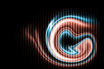 Gradient with a glass effect abstract light painting with blue and red hues on a dark background motion