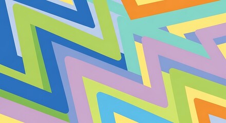 Abstract Pastel Zigzag Dynamic Interplay of Color and Form.