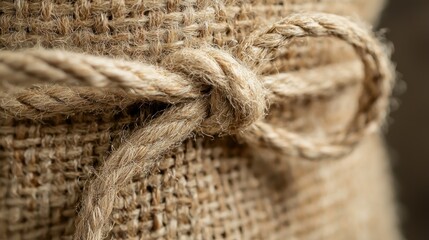 Burlap sack close up