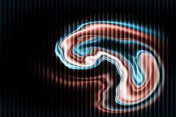 Gradient with a glass effect abstract light painting with blue and red hues on a dark background motion