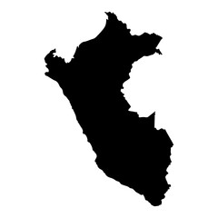 Obraz premium Peru map outline silhouette vector country shape laser cutting engraving