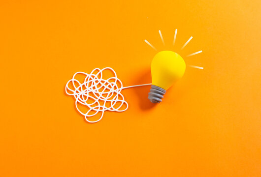 Transform your thoughts into an idea. Find an answer. Formulate an idea. Find the grain of truth. Concept for innovation, creativity, education, psychology, leadership and business growth.