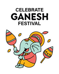 Festive Illustration with the Text Celebrate Ganesh New2