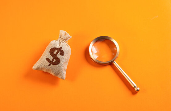 Financial investigations. Investment search. Concept for auditing, economic security, fraud prevention, corporate transparency, risk analysis and strategic business decisions.