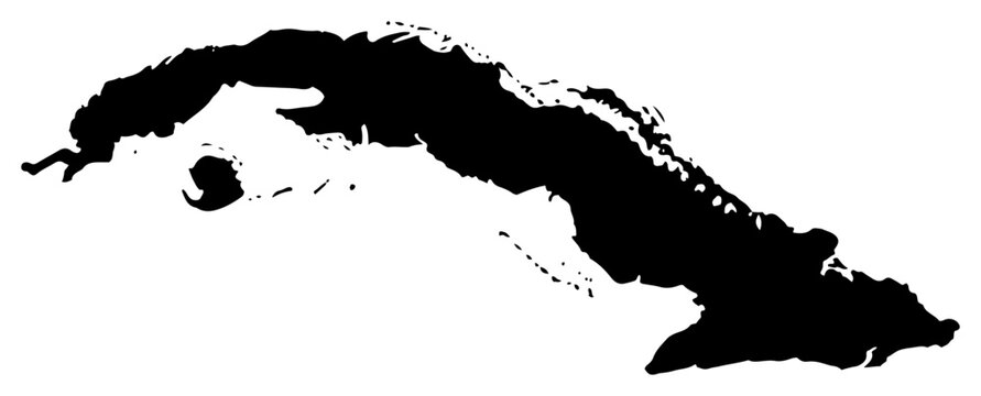 Cuba map outline silhouette vector country shape laser cutting engraving