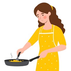 young woman cooking