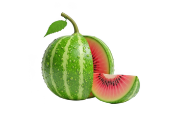 Fresh fruit slice isolated on transparent background