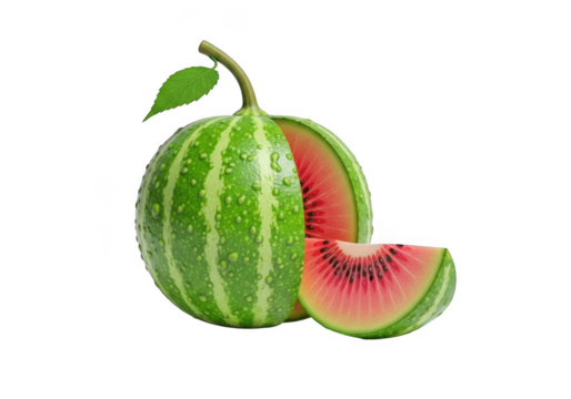 Fresh fruit slice isolated on transparent background