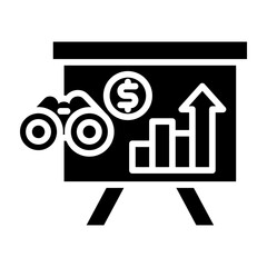Financial Forecast Glyph Vector Icon